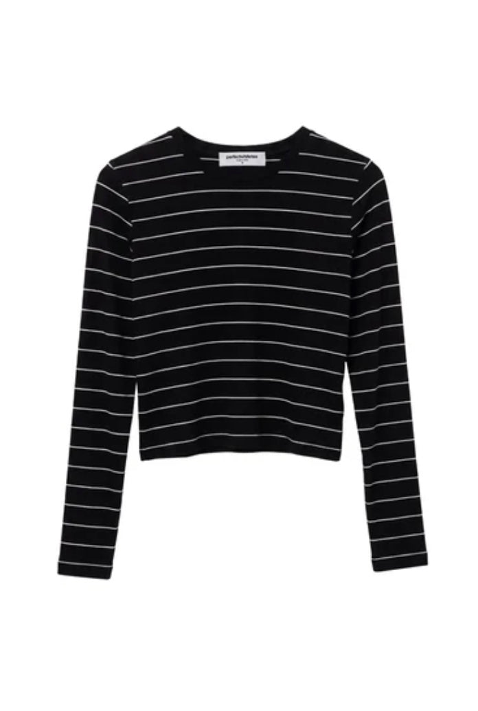 perfectwhitetee Lisa Long Sleeve Stripe Top