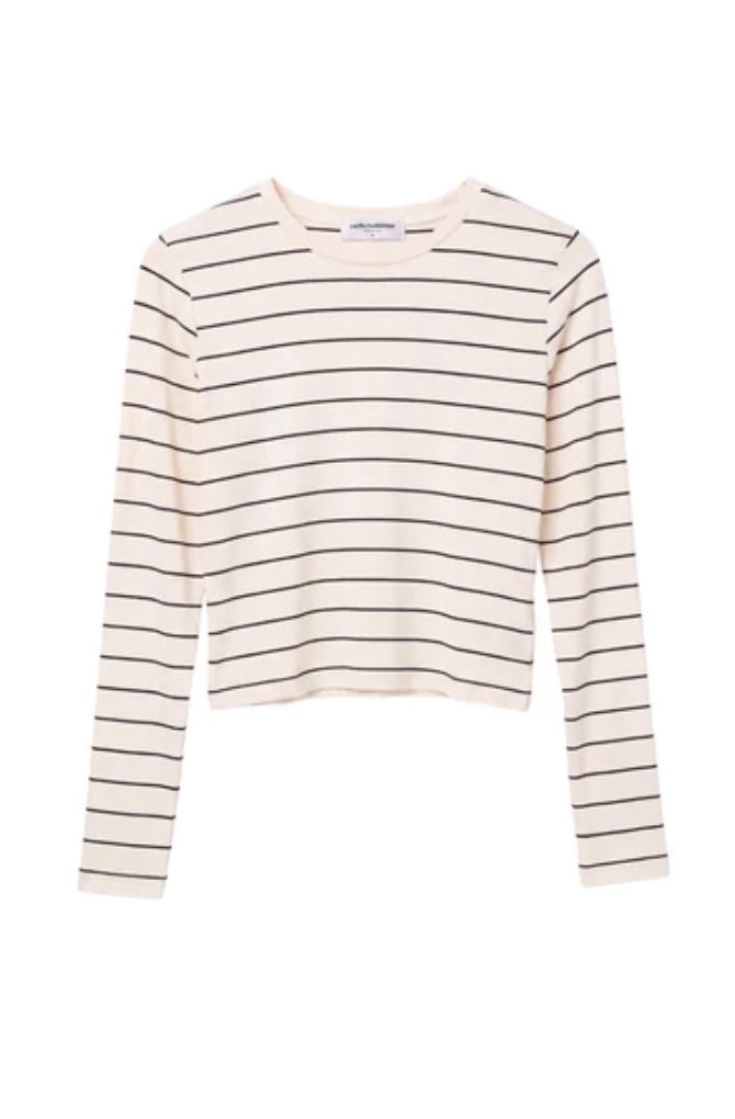 perfectwhitetee Lisa Long Sleeve Stripe Top