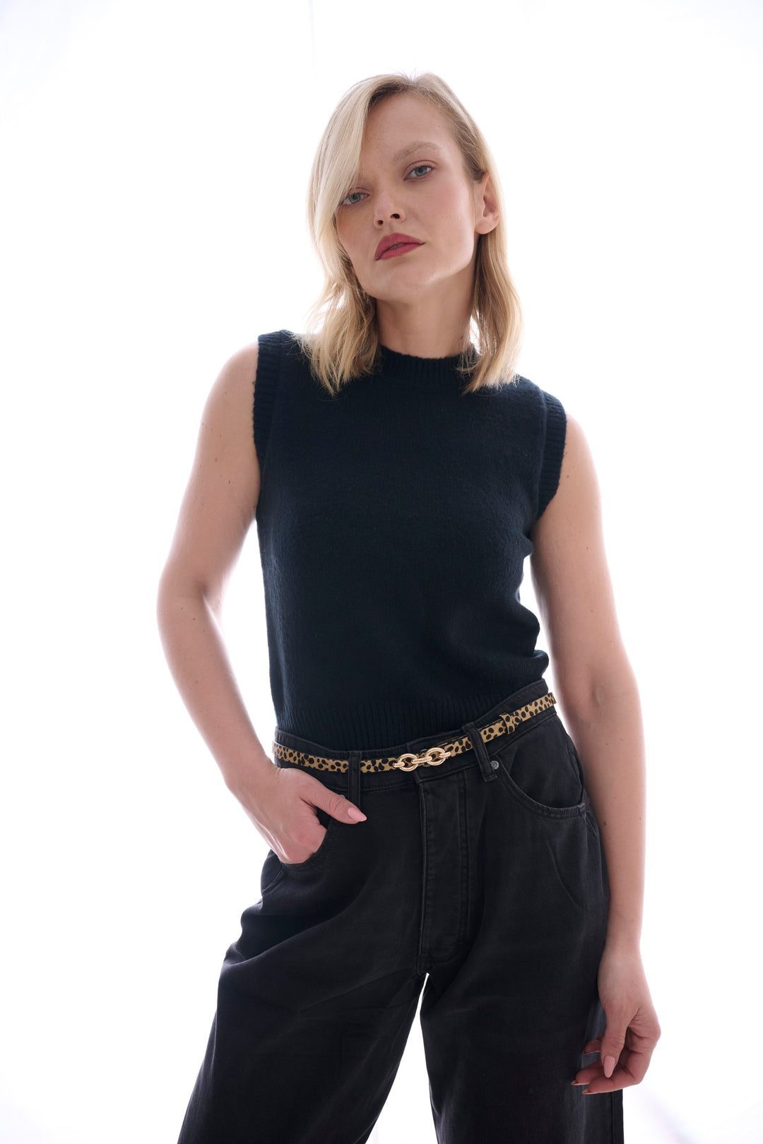Laurel &amp; Gold Formosa Belt in Cheetah Print Hair and Gold