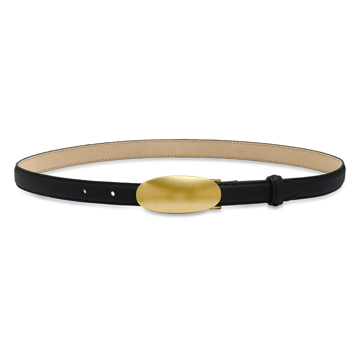 Laurel &amp; Gold Harlow Belt in Black and Satin Antique Gold