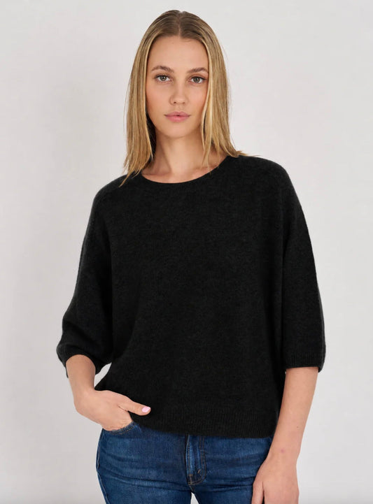Archer Cashmere Millie Cashmere Short Sleeve Tee - Molten Blu