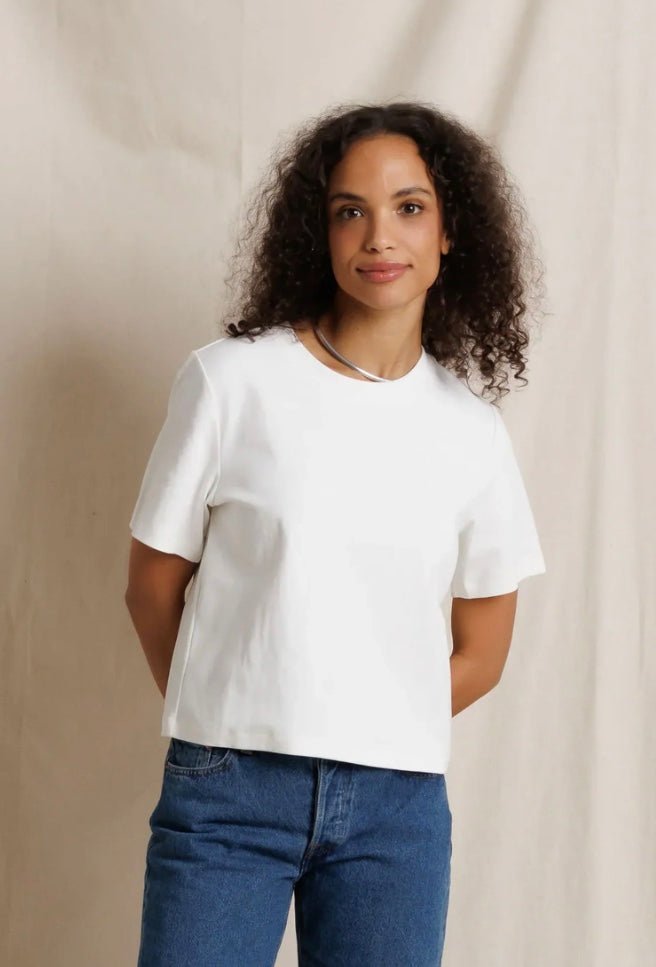 perfectwhitetee Atlas Heavy Jersey Crewneck Tee - Molten Blu