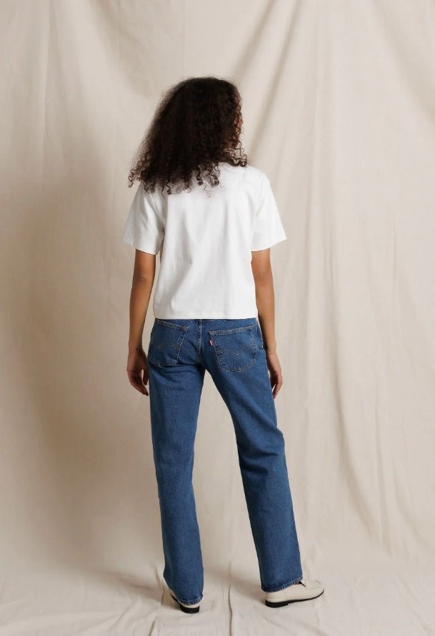perfectwhitetee Atlas Heavy Jersey Crewneck Tee - Molten Blu