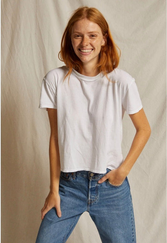perfectwhitetee Harley Cotton Boxy Crewneck Tee - Molten Blu