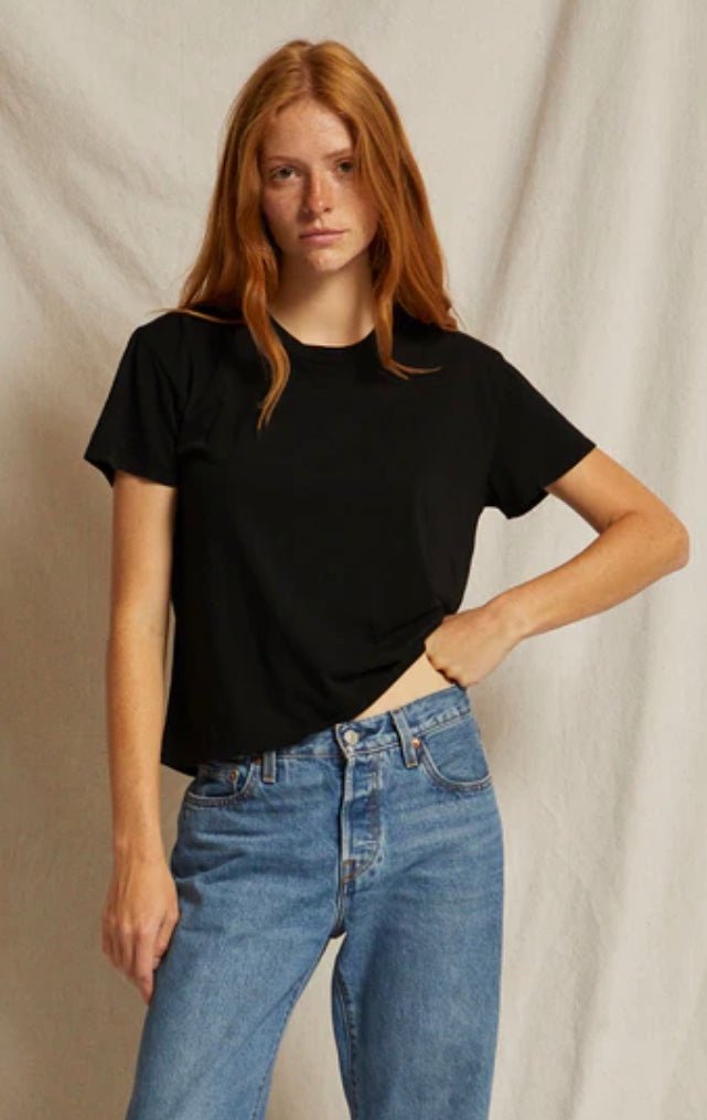 perfectwhitetee Harley Cotton Boxy Crewneck Tee - Molten Blu