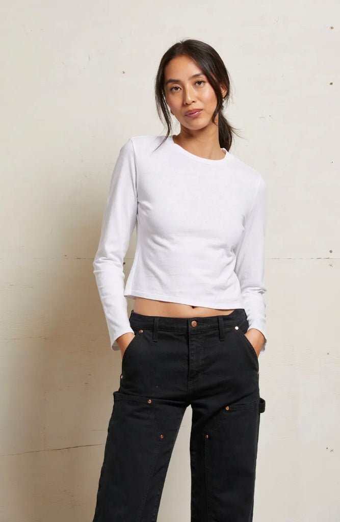 perfectwhitetee Lisa Recycled Cotton Long Sleeve Tee - Molten Blu