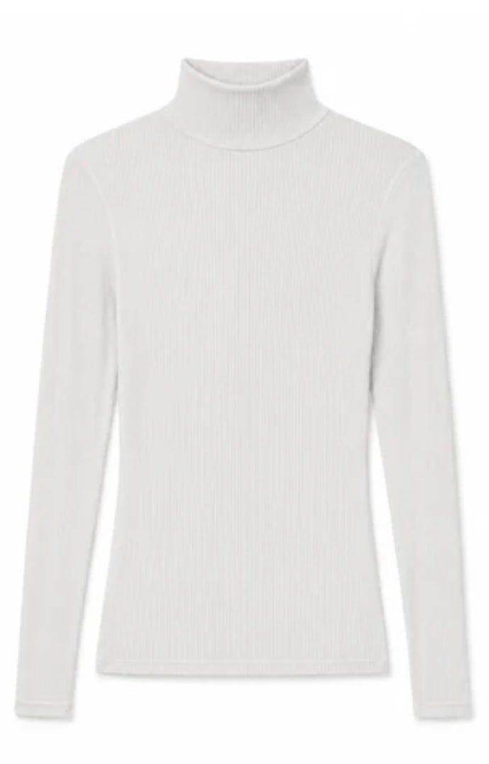 perfectwhitetee Tati Micro Modal Ribbed Turtleneck - Molten Blu