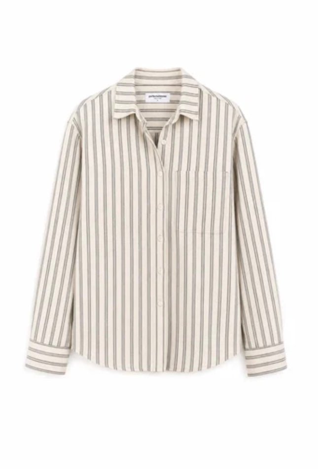 perfectwhitetee Teresa Cotton Flannel Oversized Button Down - Molten Blu
