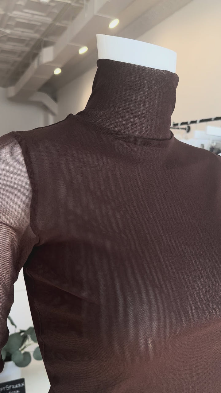 Only Hearts Tulle Long Sleeve Mock Neck