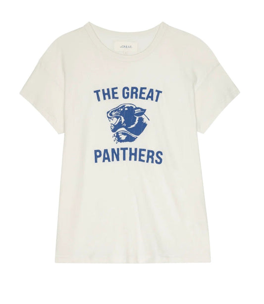 The Great. Boxy Crew with Growling Panther Graphic - Molten Blu